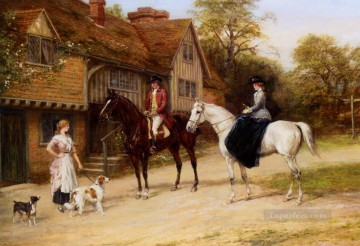 La hija de los guardabosques, Heywood Hardy, montar a caballo. Pinturas al óleo